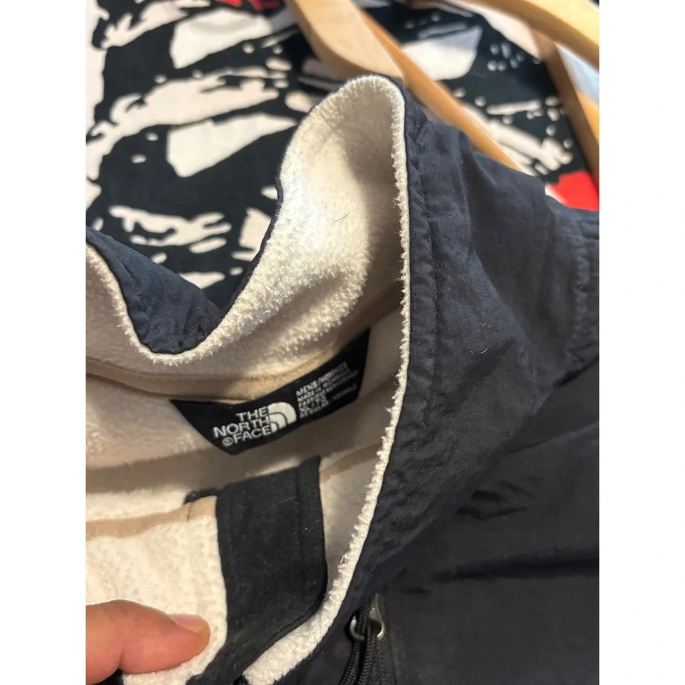 The North Face Mens Full Zip Fleece Jacket Cream Black Colorblock Size Medium